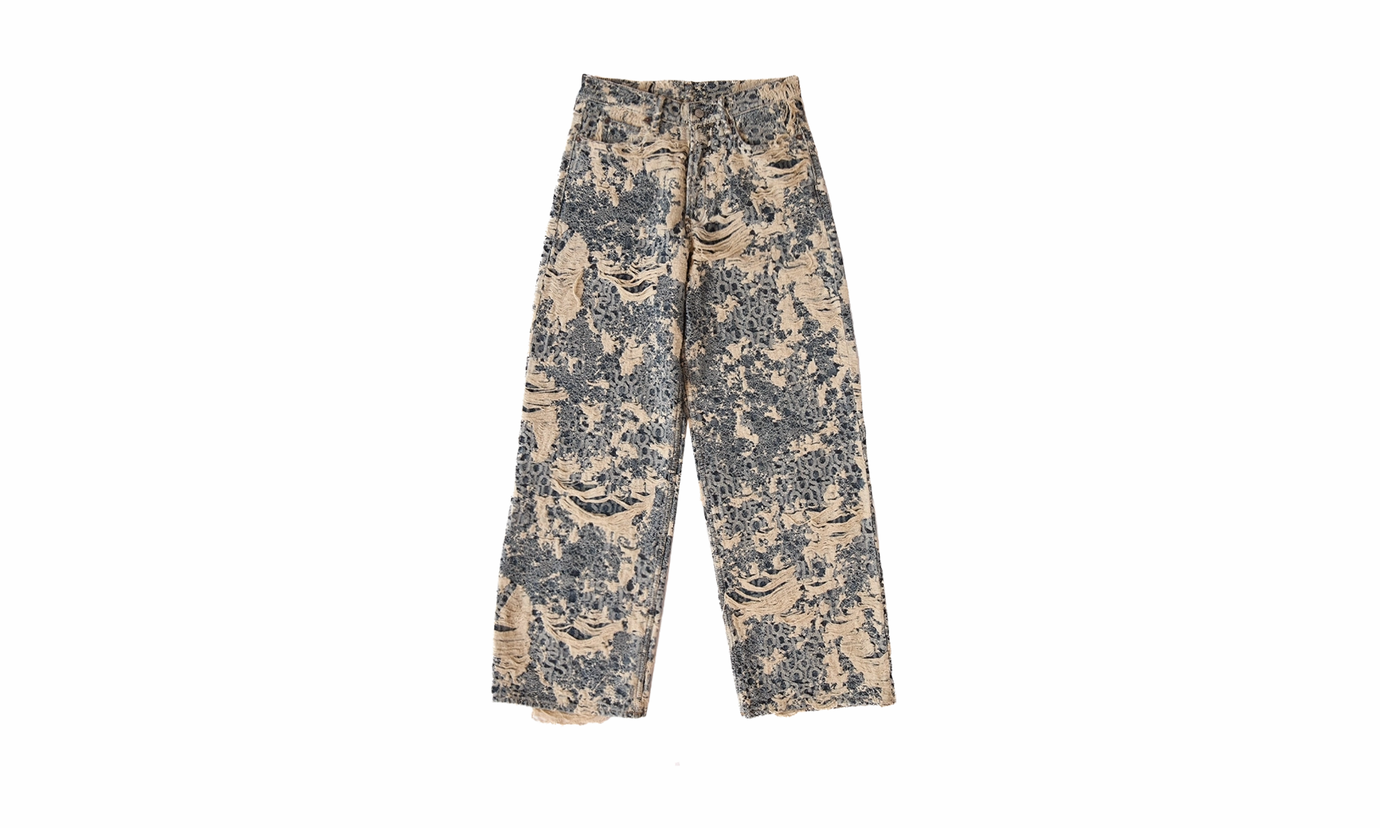 Durable piece 1981 Fit Denim Distressed Monogram Jeans "Blue"