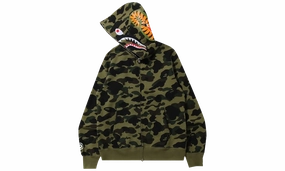 1st Camo Shark Full Zip Hoodie "Green"