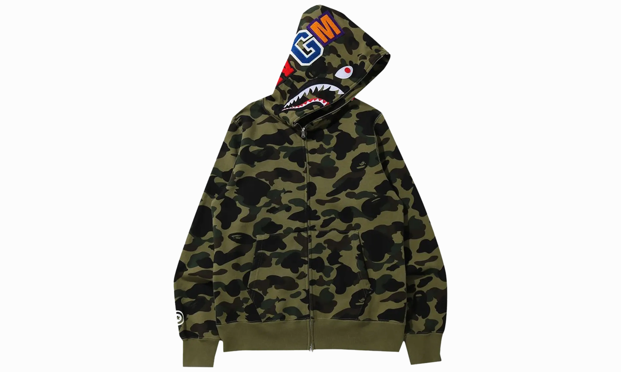 1st Camo Shark Full Zip Hoodie "Green"