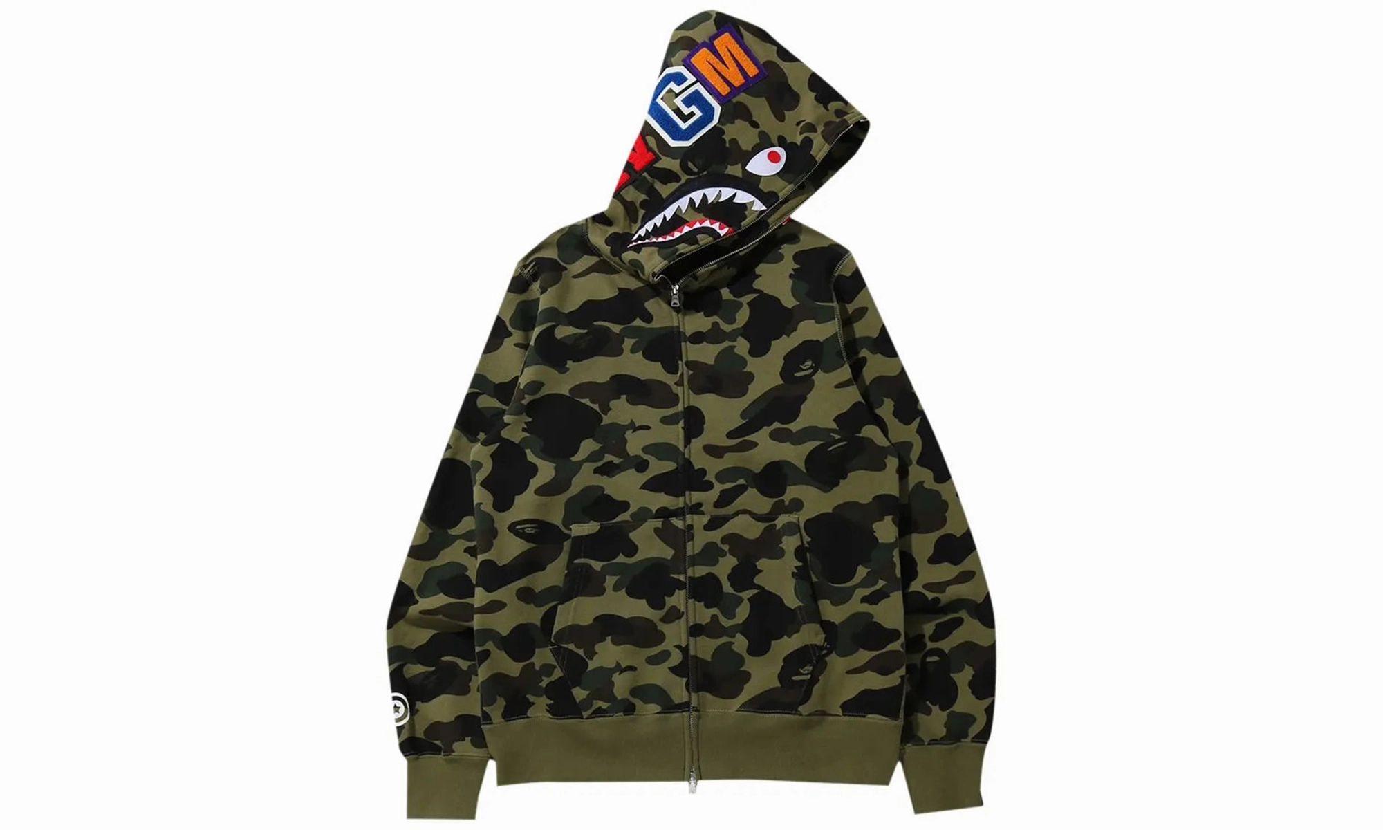 1st Camo Shark Full Zip Hoodie "GREEN"