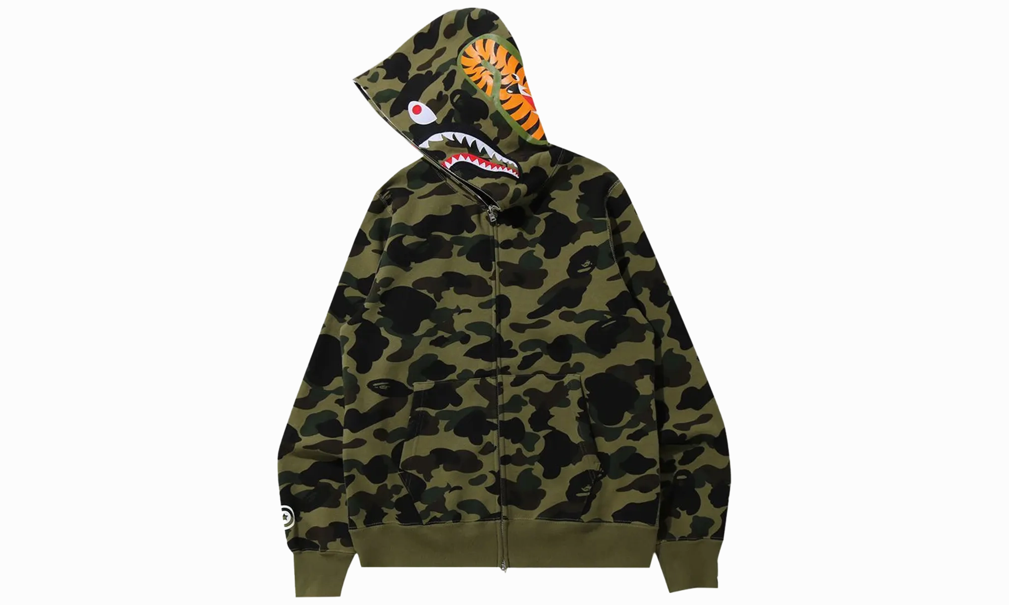 1st Camo Shark Full Zip Hoodie "Green"