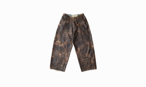 Always Fits Well Tailored Fit 2023 Distressed Monogram Coating Jeans "Brown"