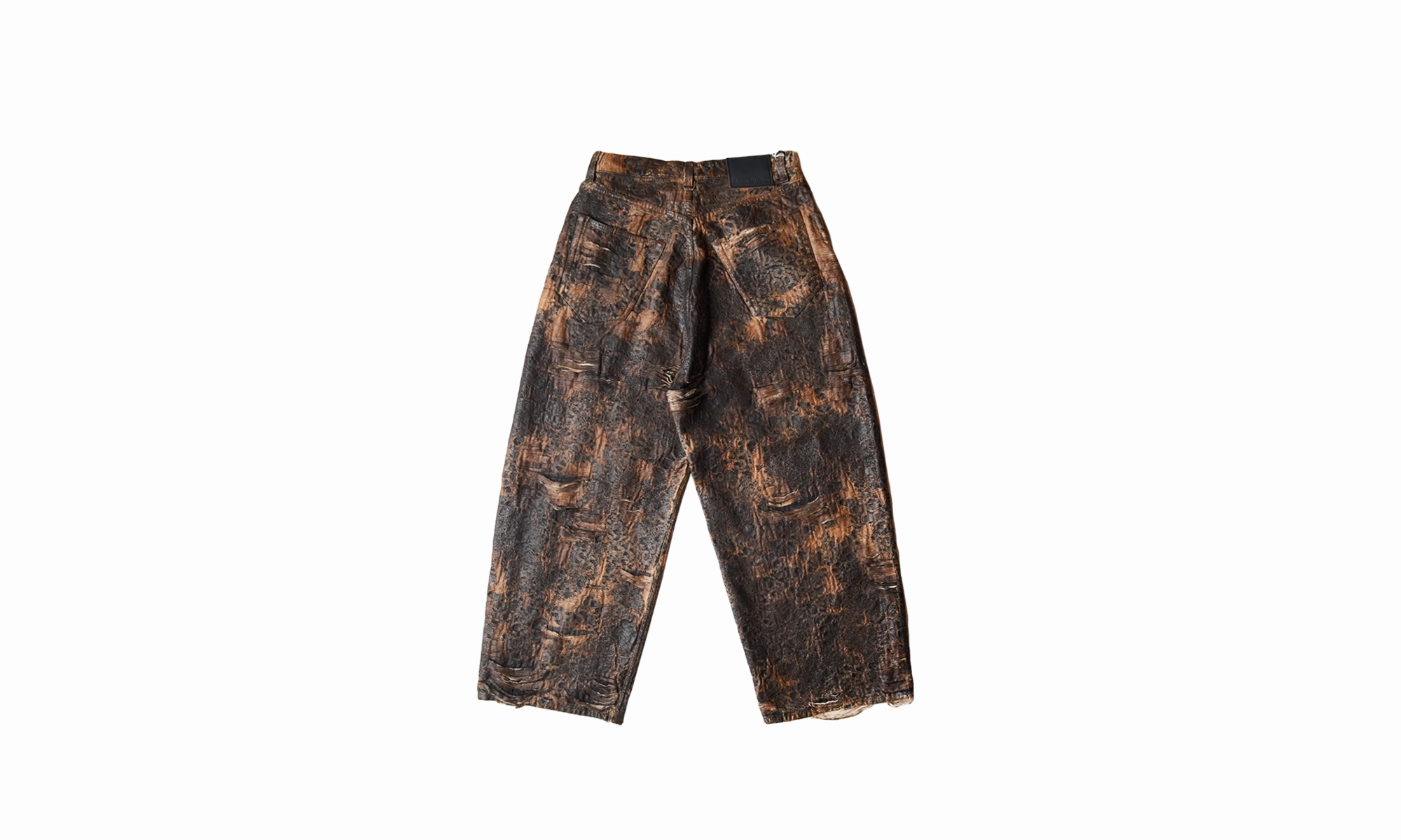2023 Distressed Monogram Coating Jeans "Brown" Anti Snag Thread Technology