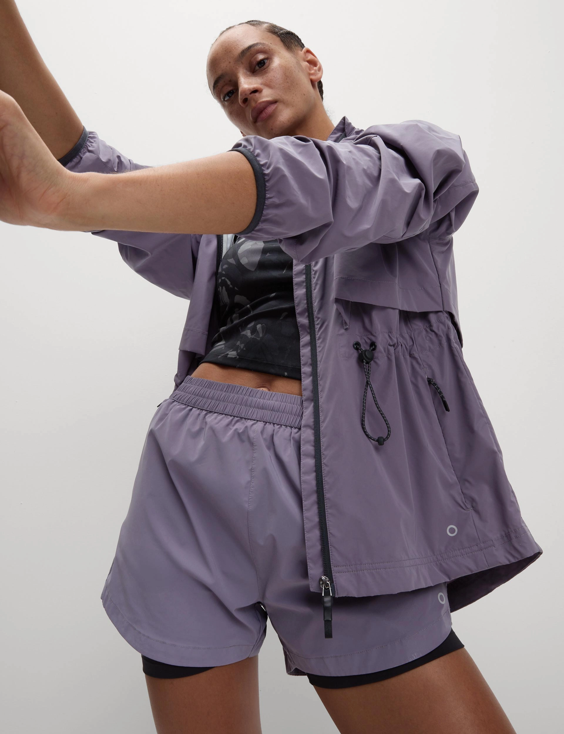Zero Chafe Construction 360?? Reflective Layered Running Shorts - Lilac