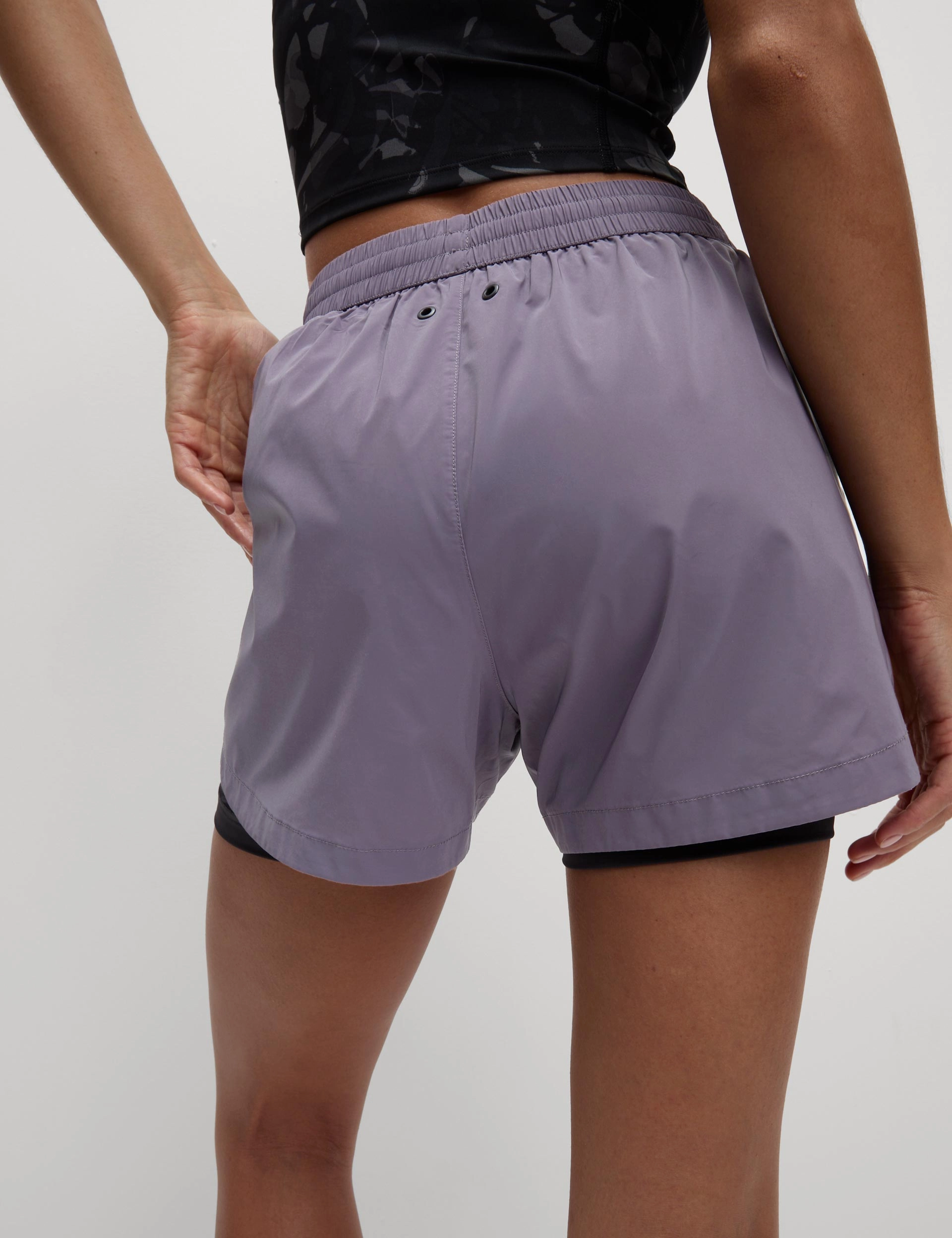 Shock Dispersing Architecture 360?? Reflective Layered Running Shorts - Lilac