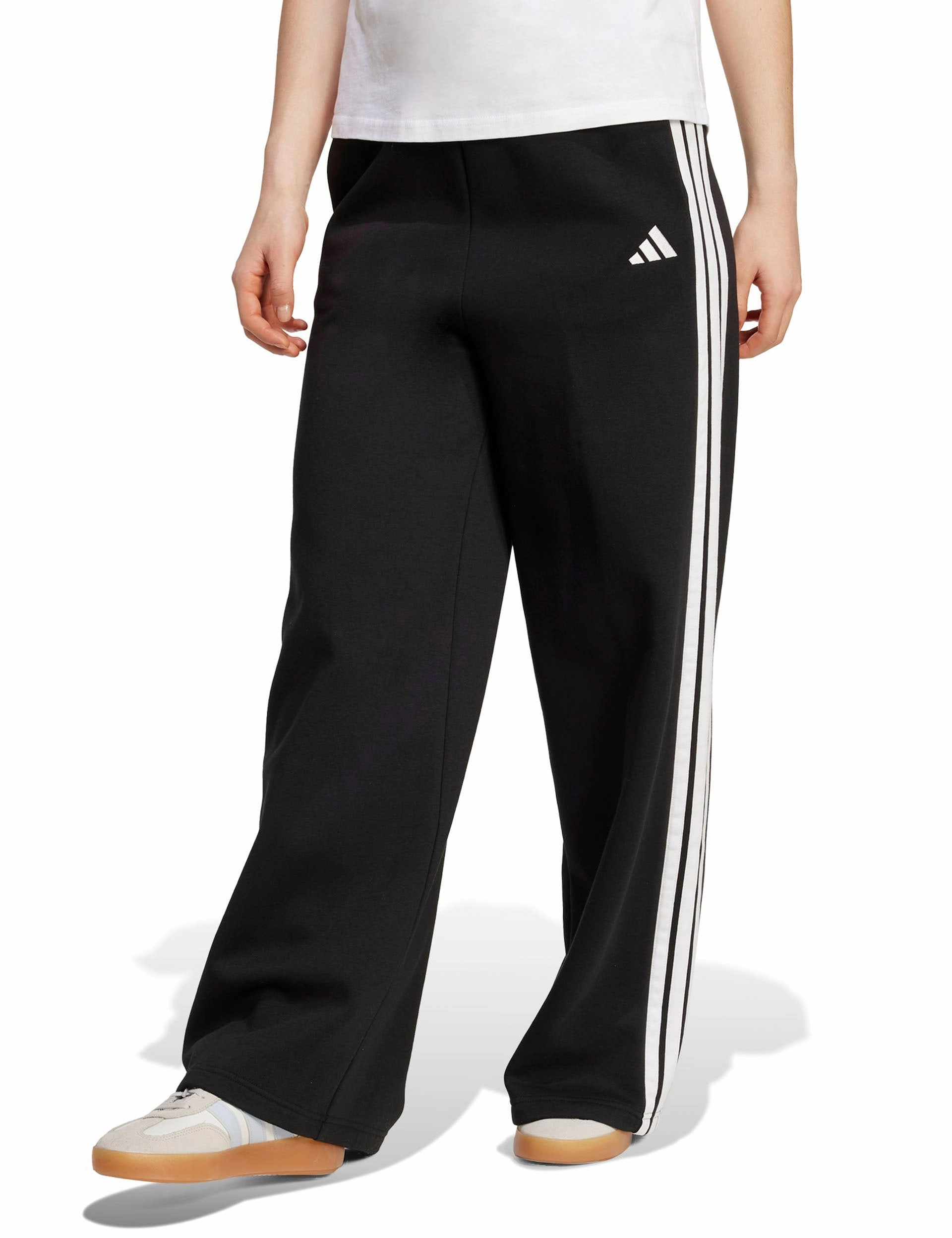 Moisture Lock Technology 3-Stripes Fleece Wide Pant - Black