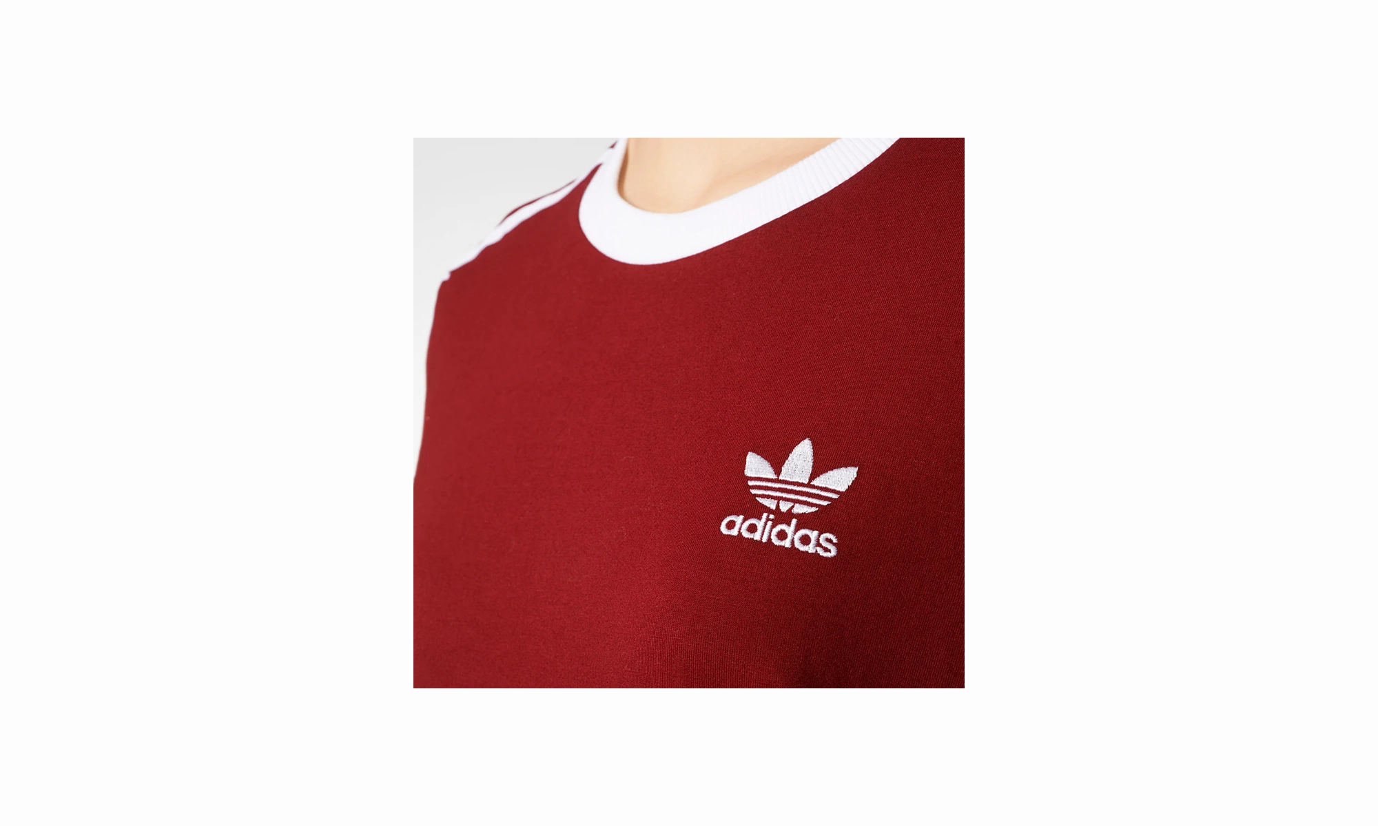 3-Stripes Longsleeve T-Shirt "Collegiate Burgundy / White" StretchFit