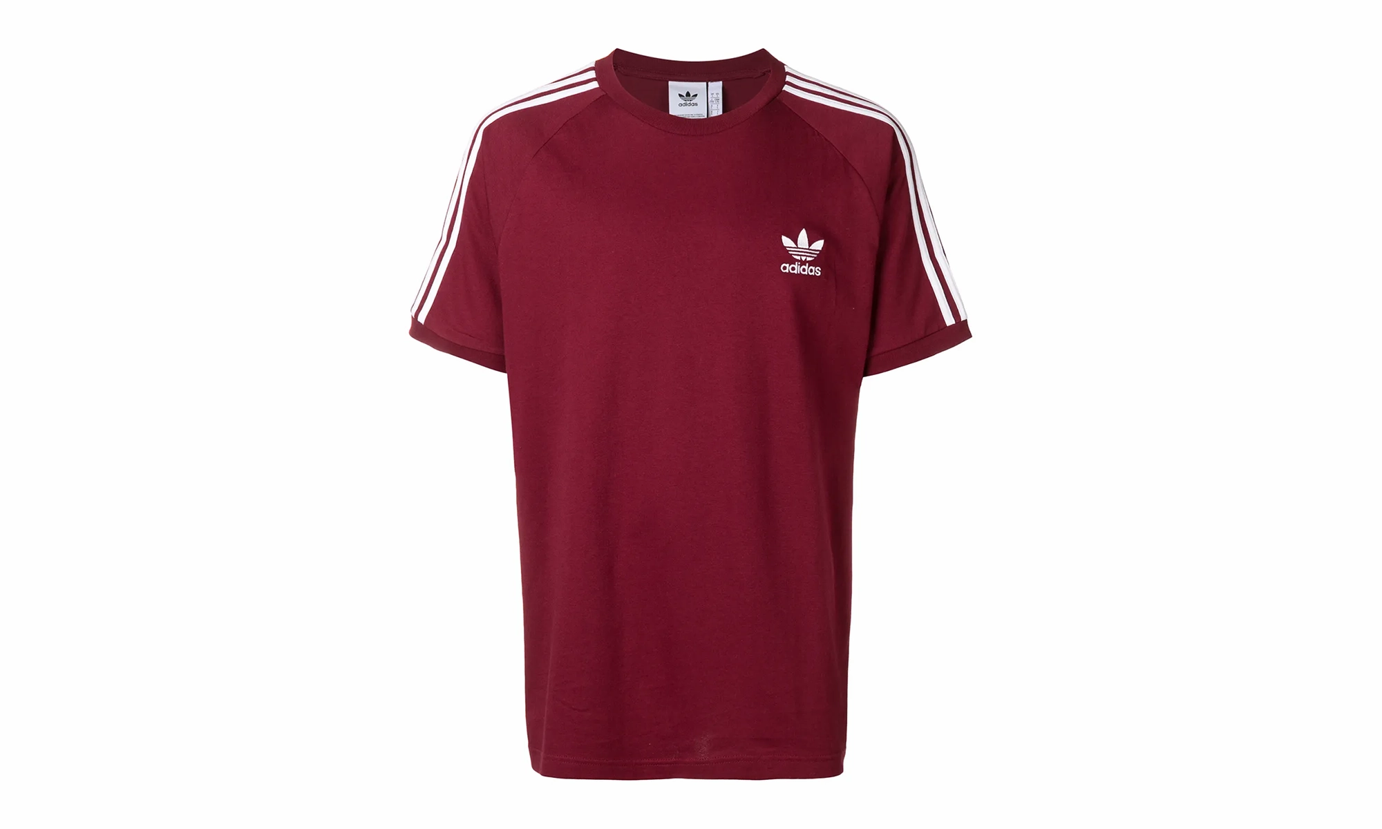 3-Stripes T-Shirt "Burgundy / White" Flexible Material Train Ease