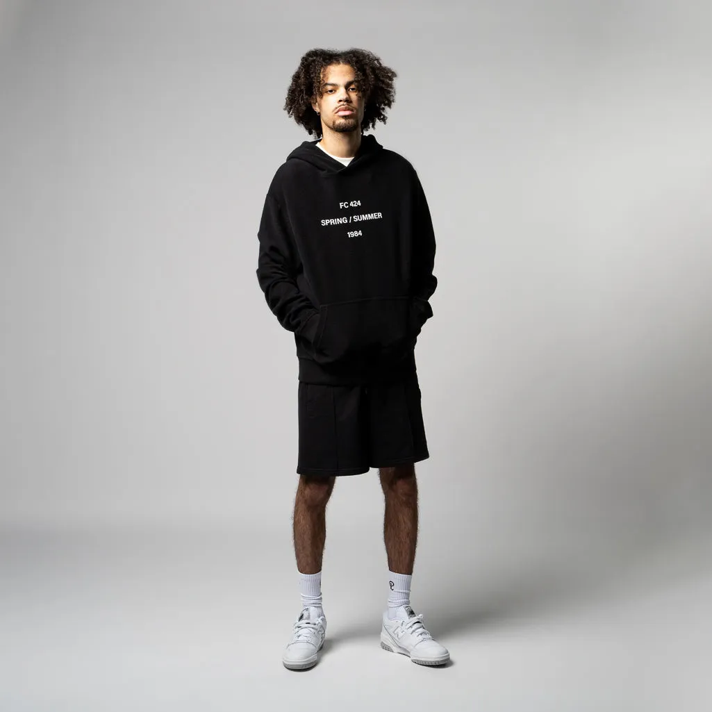 424 FC 1984 Logo Hoodie - Black/White Seamless Sleeves