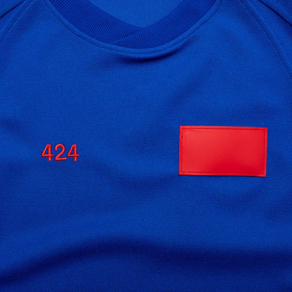 Zip-up 424 Logo L/S Tee - Royal Blue