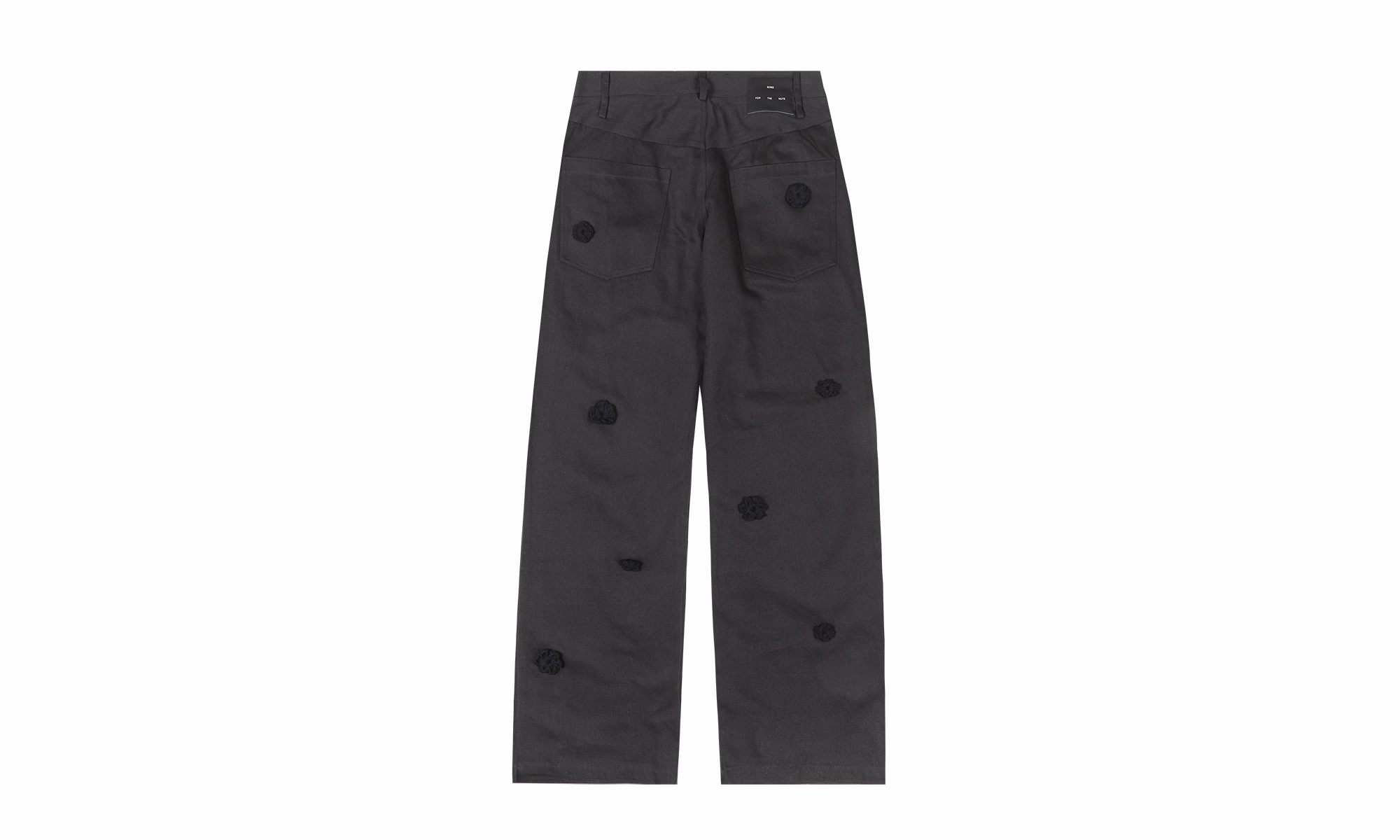 Winter Warmth Minimalist Style Picnic Style Spring Mood Smooth Work Meeting "Daisy" Long Work Pant Flowers Jeans "Black"