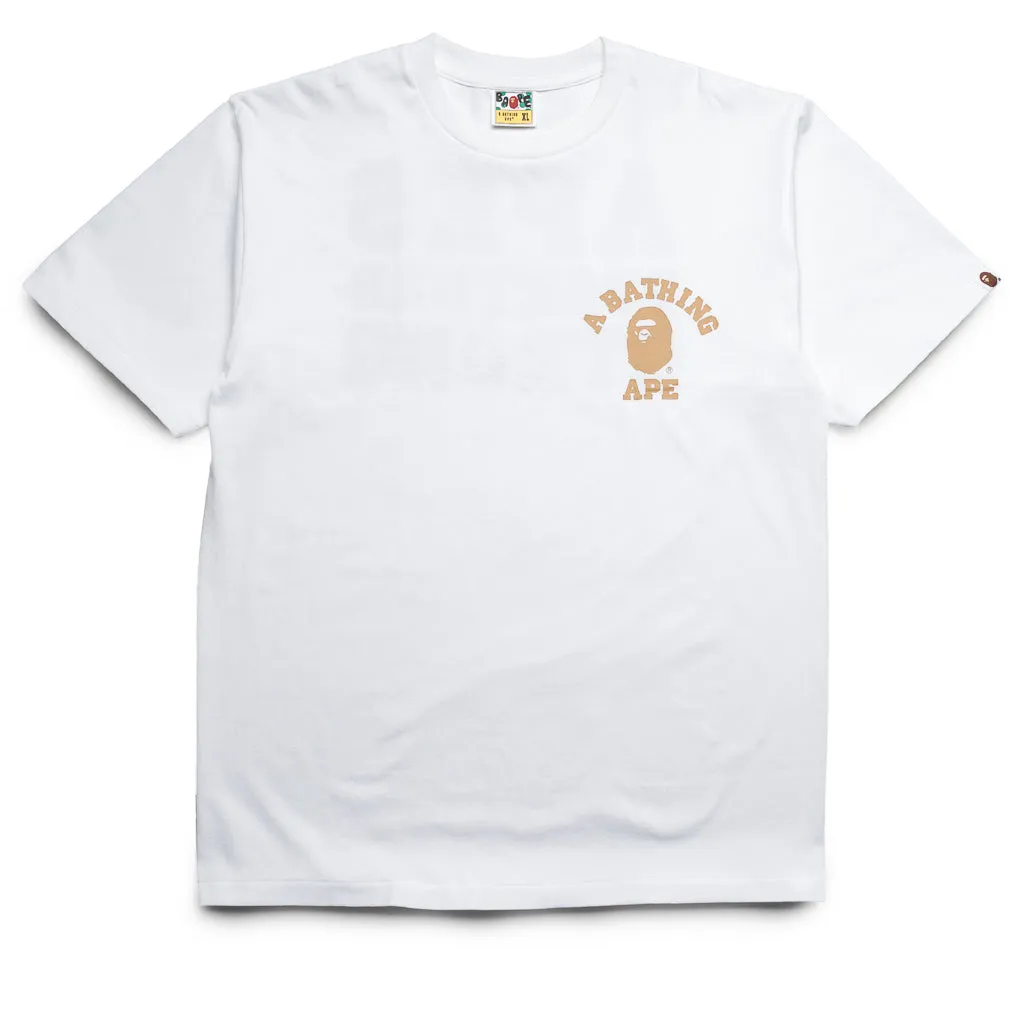 Mountain area A Bathing Ape 1st Camo College ATS Tee - White/Yellow