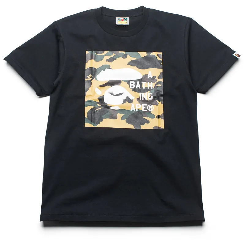 A Bathing Ape 1st Camo Face Tag Logo Tee - Black Date tennis venue