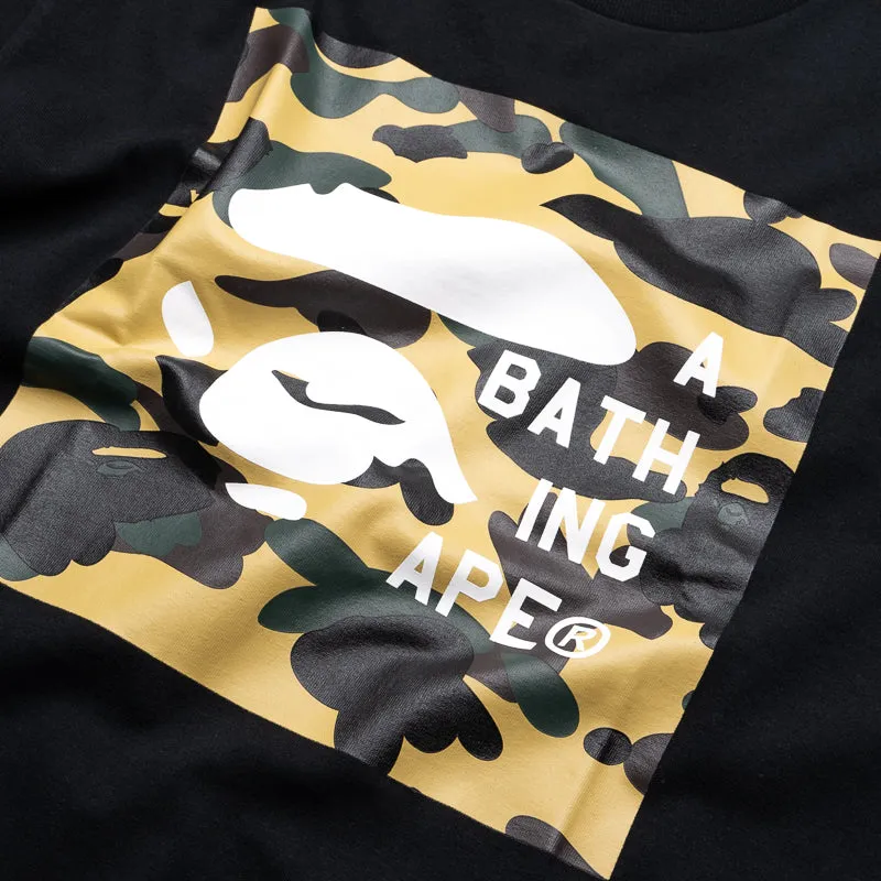 A Bathing Ape 1st Camo Face Tag Logo Tee - Black Party outfit