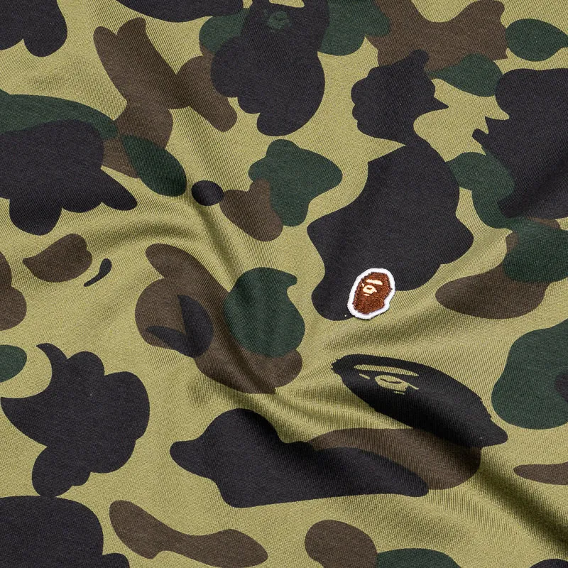 A Bathing Ape 1st Camo One Point Tee - Green palazzo pants silhouette