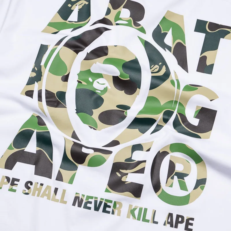 wide hem sequined hem A Bathing Ape ABC Camo Head Tee - White