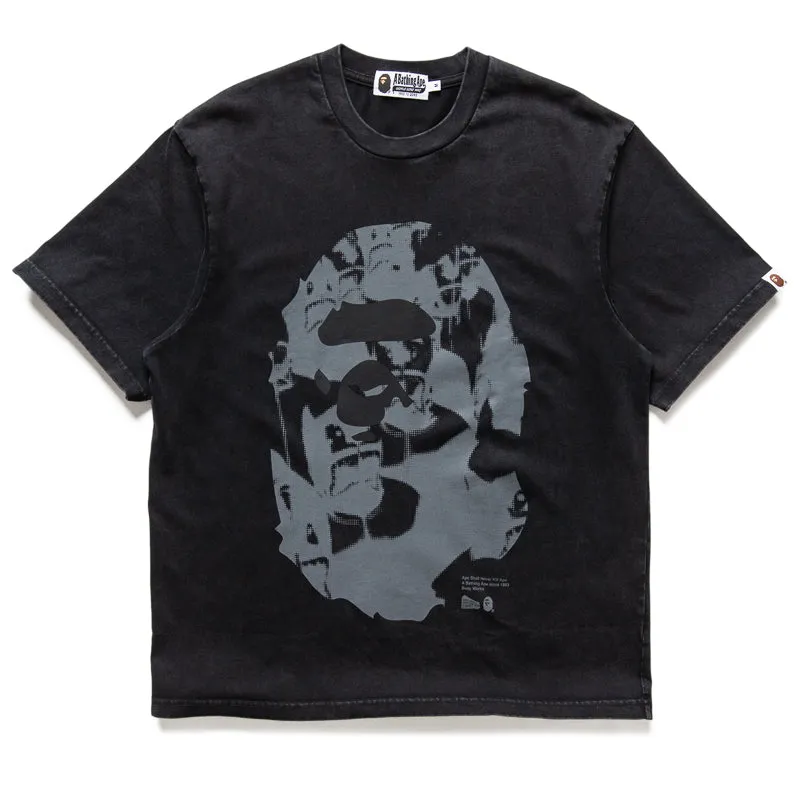 A Bathing Ape Ape Head Heavy Washed Tee - Black Neutral Tone conference venue