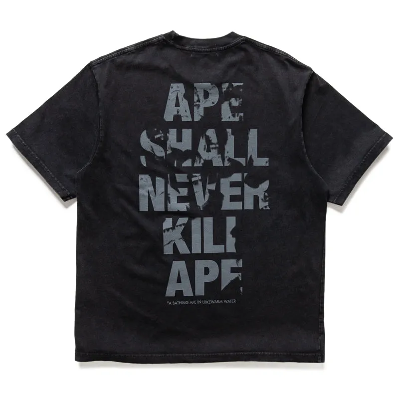 mix and match A Bathing Ape Ape Head Heavy Washed Tee - Black