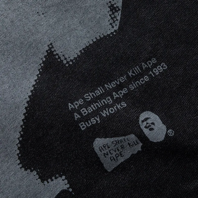 Fashion Design Modern Silhouette A Bathing Ape Ape Head Heavy Washed Tee - Black