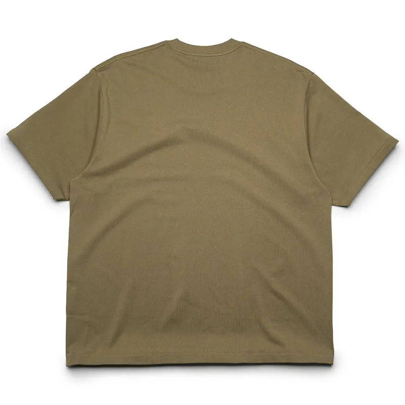 A Bathing Ape Blur Logo Tee - Olive Drab collars