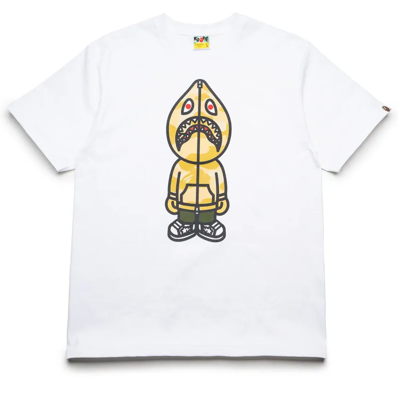 shirt silhouette zoo venue A Bathing Ape Camo Classic Milo Shark Tee - White/Yellow
