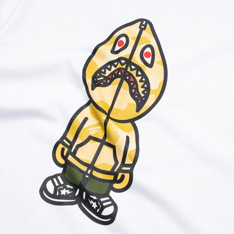 Wrinkle-Resistant Size small A Bathing Ape Camo Classic Milo Shark Tee - White/Yellow