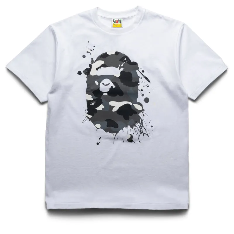 A Bathing Ape City Camo Painting Ape Head Tee - White sleep shorts silhouette Metallic colors