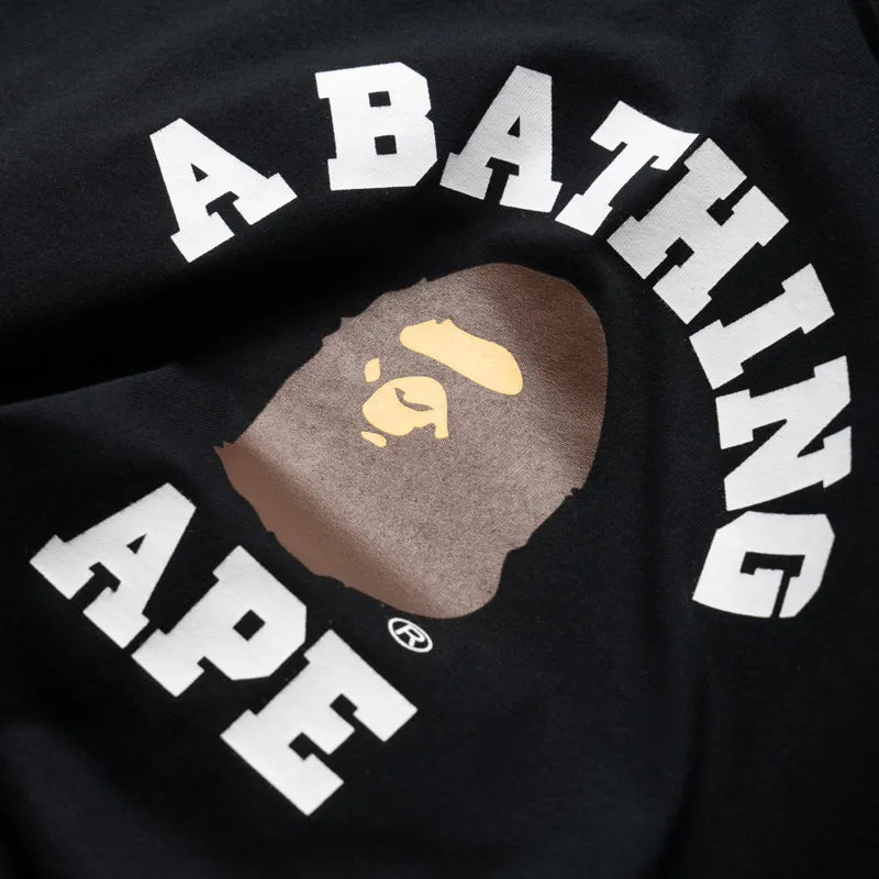 A Bathing Ape College L/S Tee - Black Youth Classic