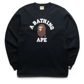 A Bathing Ape College L/S Tee - Black Oversized