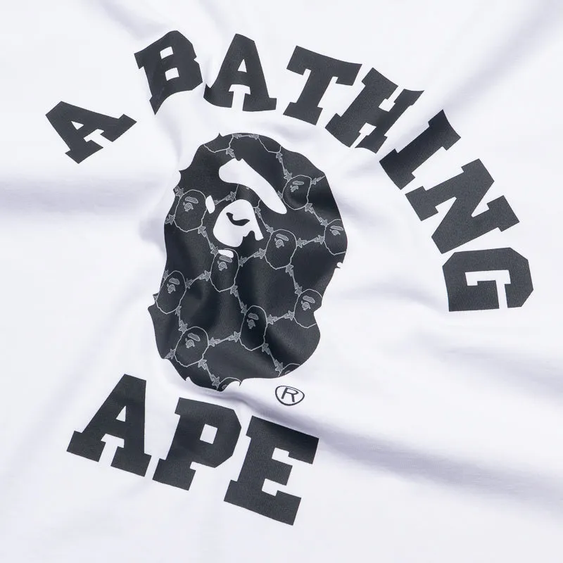 A Bathing Ape College Monogram College Tee - White Meditation