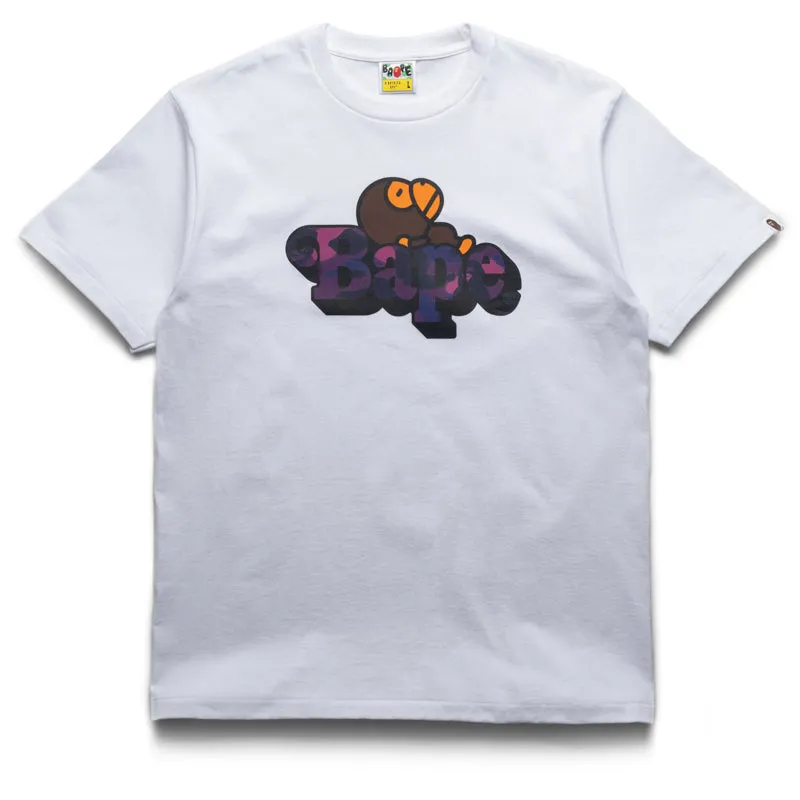 A Bathing Ape Color Camo Milo On Bape Tee - White/Purple mix and match