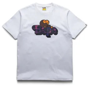 A Bathing Ape Color Camo Milo On Bape Tee - White/Purple Ribbed Cuff Details temperate climate