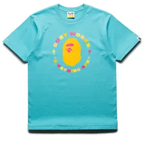 A Bathing Ape Colors Busy Works Sta Tee - Blue checkered pattern