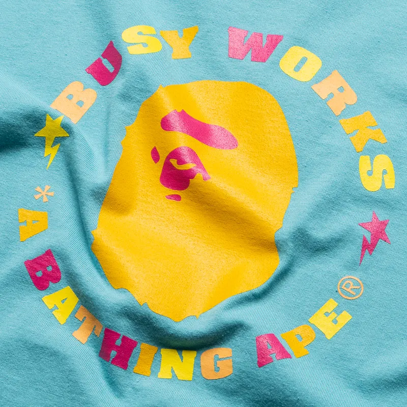 festival look outdoor venue A Bathing Ape Colors Busy Works Sta Tee - Blue