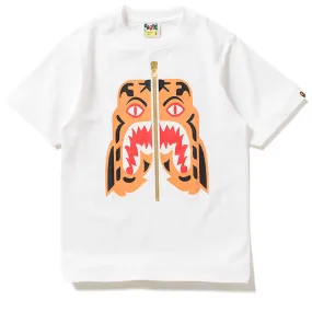 Flatlock Seam Technique A Bathing Ape Colors Tiger Tee - White