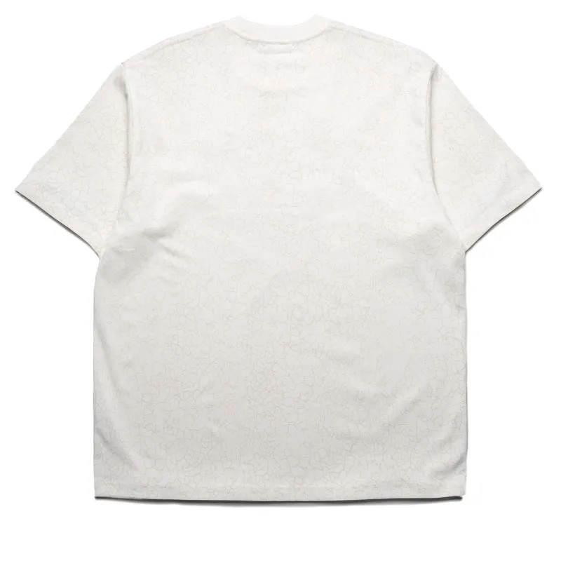 adjustable sleeves A Bathing Ape Crack Print Pattern Logo Tee - White