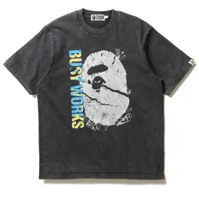 hockey venue raw hem A Bathing Ape Garment Dye Tee - Black