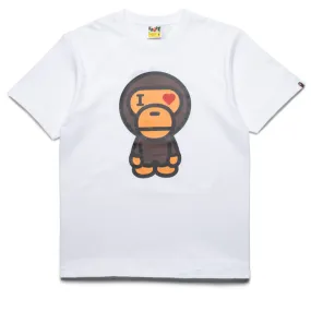 college event Modern Design A Bathing Ape Heart Baby Milo Tee - White