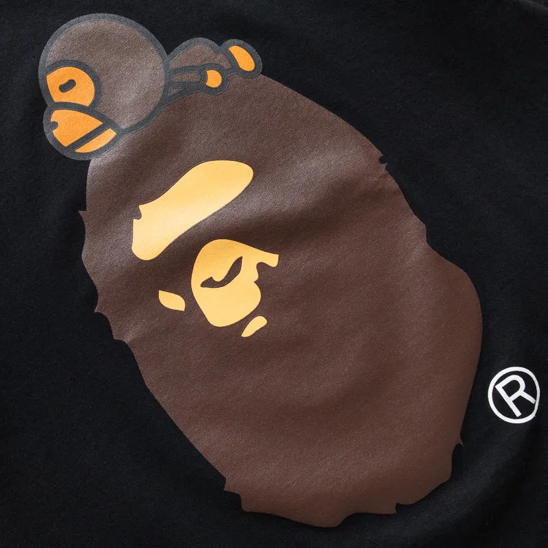 Belt loops lounge pants silhouette A Bathing Ape Milo On Big Ape Tee - Black