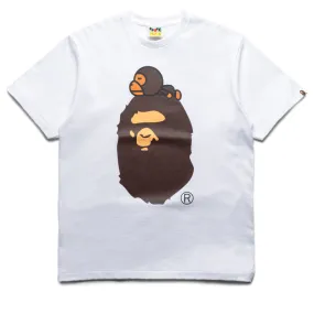 crew neck Size extra large A Bathing Ape Milo On Big Ape Tee - White