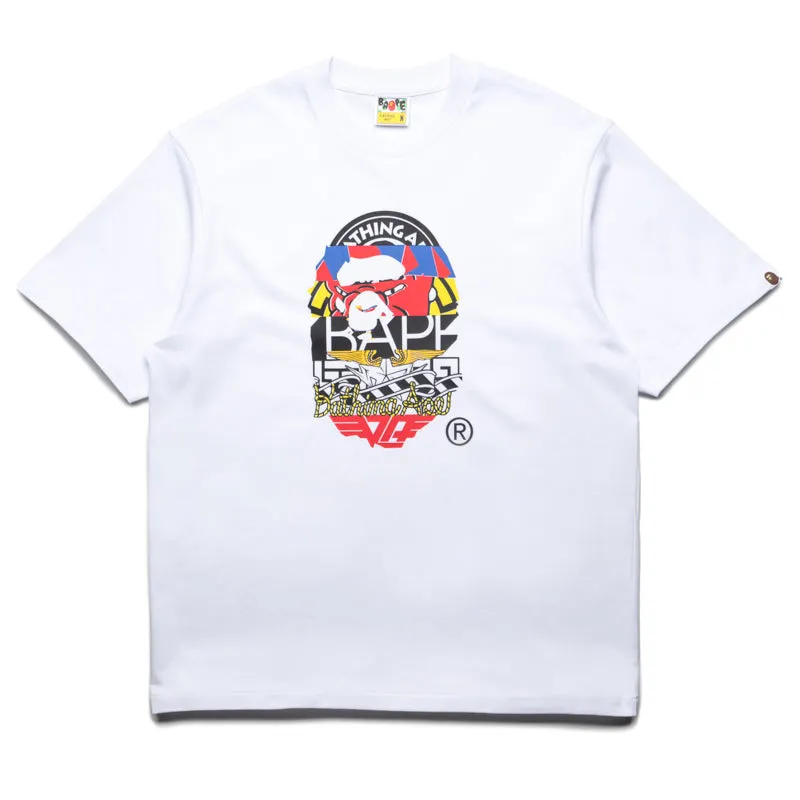 A Bathing Ape Multi Logo Ape Head Tee - White campervan event
