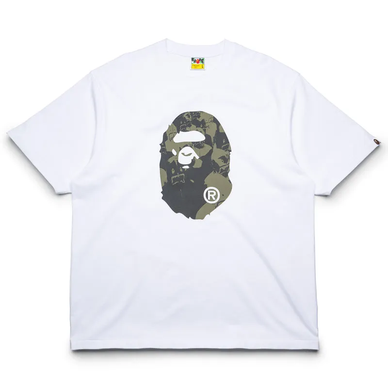 simple accessories Seasonal A Bathing Ape Shark Seijin Ape Head Tee - White