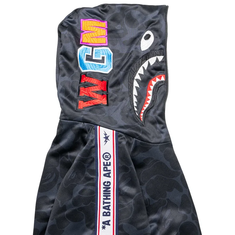 A Bathing Ape Solid Camo Shark Full Zip Hoodie - Black Brushtail possum like