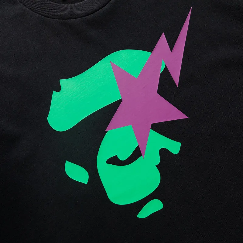 Zip-up A Bathing Ape Sta Ape Face Tee - Black
