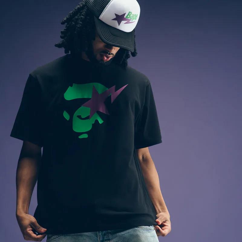 A Bathing Ape Sta Ape Face Tee - Black Movie