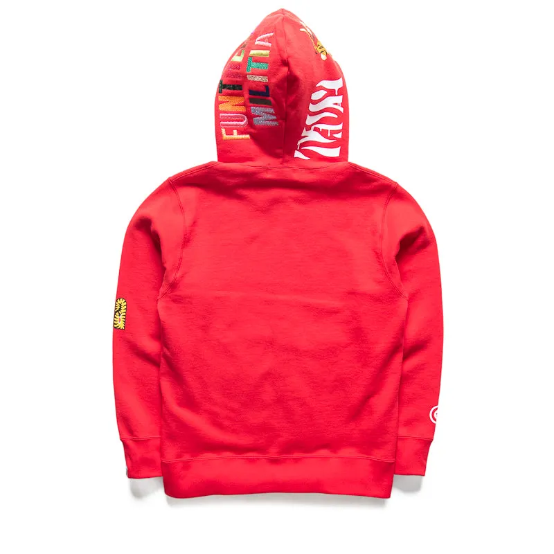 Compact Packable A Bathing Ape Tiger Full Zip Hoodie - Red