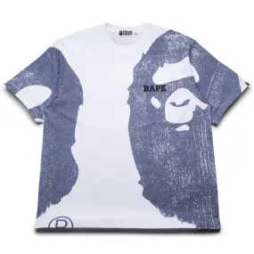 tassel A Bathing Ape Water Print College Relaxed Tee - White