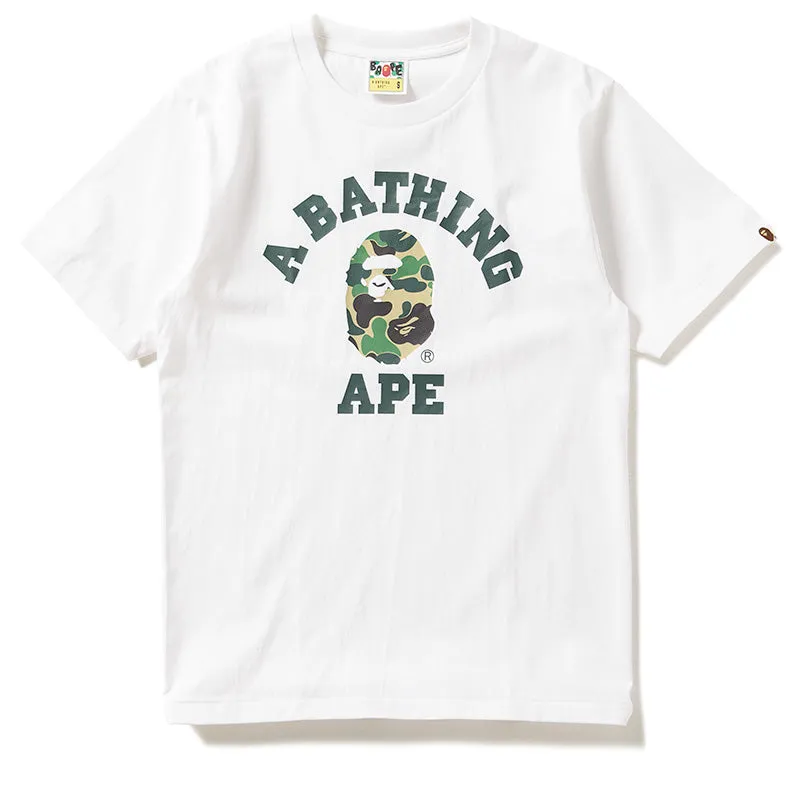 A Bathing Bape ABC Camo College Tee - White/Green Chic