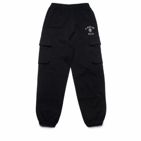 Contoured Waistband Anatomical Pre Shaped Knees A Bathing Ape A Rising Bape Military Sweatpants - Black