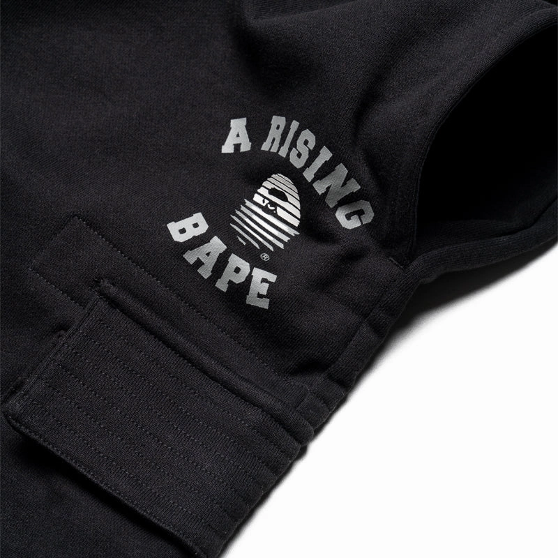 Elastic Free Fit A Bathing Ape A Rising Bape Military Sweatpants - Black